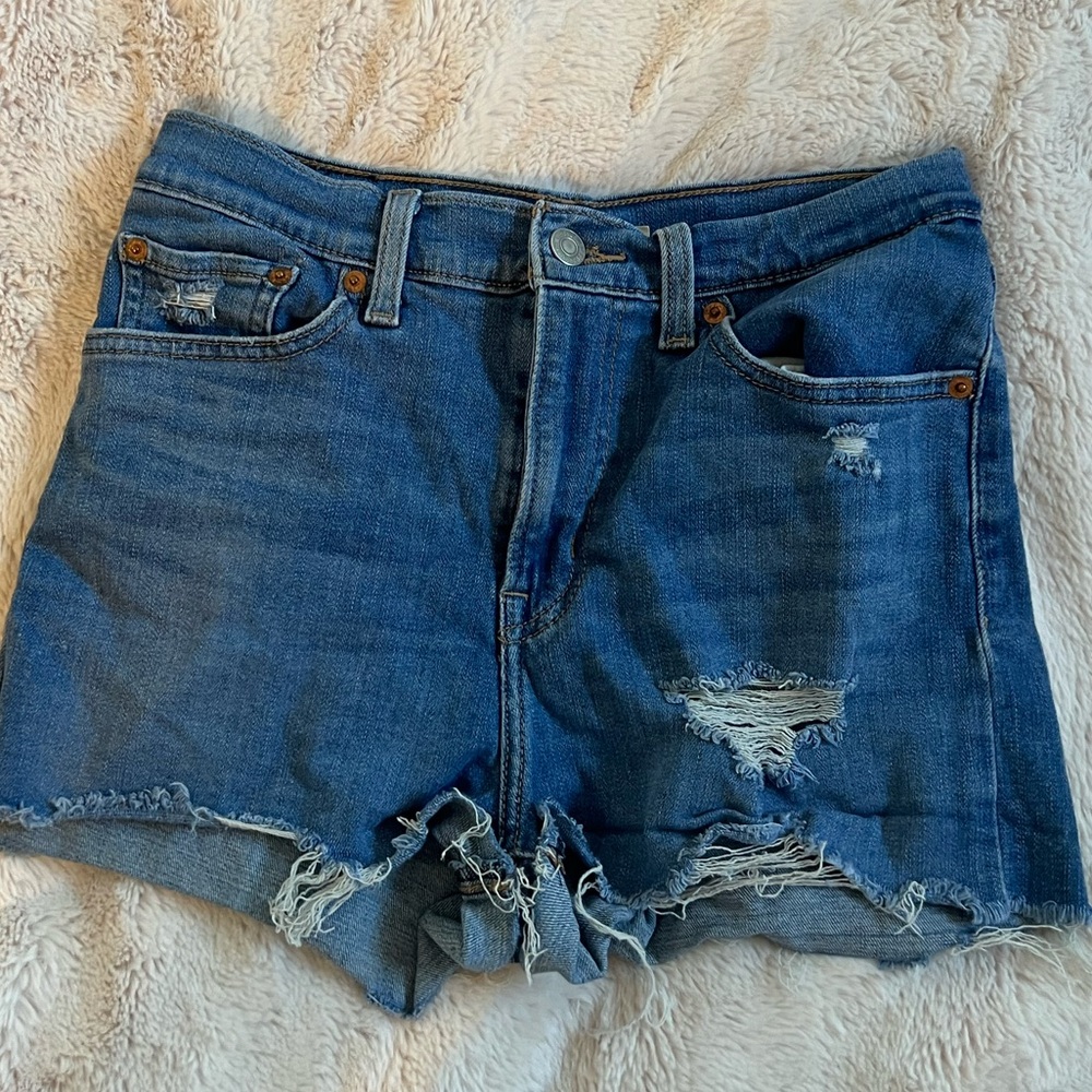 Levi’s High Rise Ripped Shorts